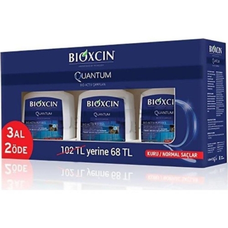 Bioxcin Quantum 300 ml Bio Activ Kuru Normal Saçlar için Şampuan 3Al 2Öde - 1