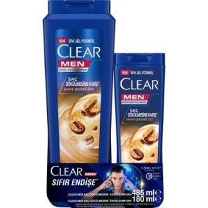 Clear Men Kepeğe Karşı Etkili Şampuan Saç Dökülmesine Karşı Kahve Çekirdeği Özü 485 ml+180 ml - Clear