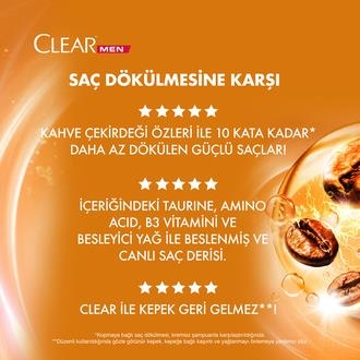 Clear Men Kepeğe Karşı Etkili Şampuan Saç Dökülmesine Karşı Kahve Çekirdeği Özü 485 ml+180 ml - 2