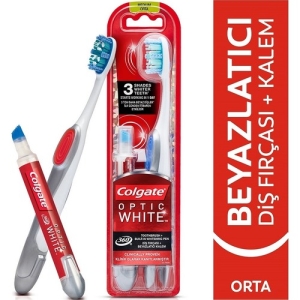 Colgate Max White Diş Fırçası Medium + Beyazlatıcı Diş Kalemi - Colgate