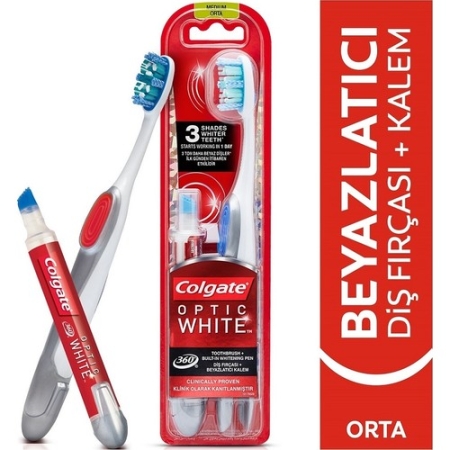 Colgate Max White Diş Fırçası Medium + Beyazlatıcı Diş Kalemi - 1