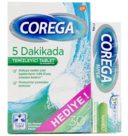 Corega 5 dakikada Temizleyici Tablet+ Yapıştırıcı - 1