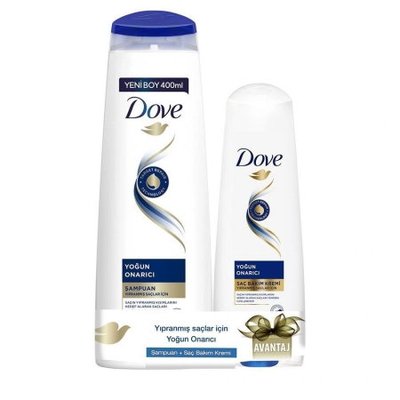 Dove Şampuan Yoğun Onarıcı 400ml + Saç Kremi 200ml - 1