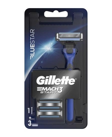 Gillette Mach3 Start Tıraş Makinesi+3 Yedek Bıçak Bluestar - 1