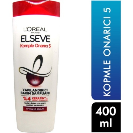 L'Oréal Elseve Şampuan 400 ml Komple Onarıcı 5 Yapılandırıcı Bakım ve Dökülme Karşıtı - 1