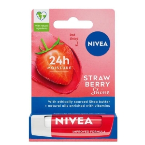 Nivea - Nivea Lip StrawBerry Shine Dudak Bakım Kremi 4,8gr