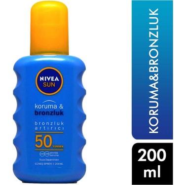 Nivea Sun SPF50 200 ml Koruma&Bronzluk Arttırıcı Güneş Spreyi 