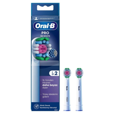 Oral-B Pro 3D White 2li Yedek Başlık - 1