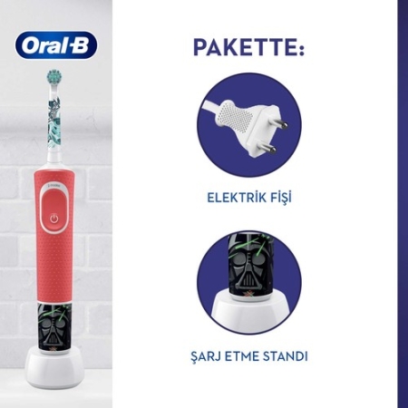 Oral-B Star Wars 3+ Ekstra Yumuşak Şarj Edilebilir Diş Fırçası D100.413.2K