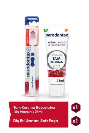 Parodontax Beyazlatıcı Tam Koruma Diş Macunu 75 ml+Parodontax Diş Eti Uzmanı Soft Fırça Set - 1