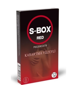 S-BOX - S-Box Red Kabartma Yüzeyli Prezervatif 12li