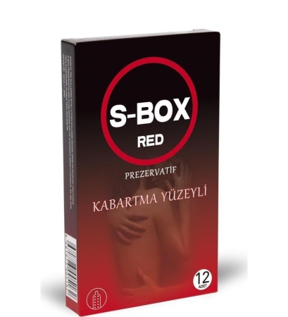 S-Box Red Kabartma Yüzeyli Prezervatif 12li