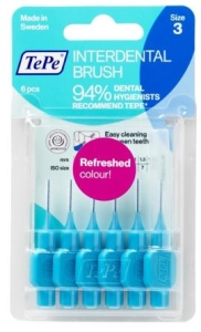 TePe Ara Yüz Fırçası Blue 0.6mm 6lı Blister 3 Size - TePe