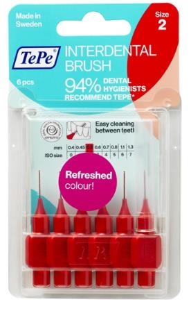 TePe Ara Yüz Fırçası Red 0.5mm 6lı Blister 2 Size - 1