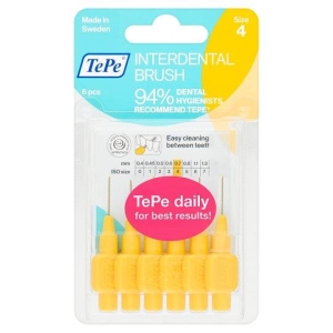 TePe Ara Yüz Fırçası Yellow 0.7mm 6lı Blister 4 Size - TePe