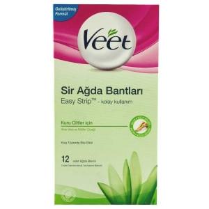 Veet Ağda Bandı 12li Kuru Ciltler için Yeşil - Veet