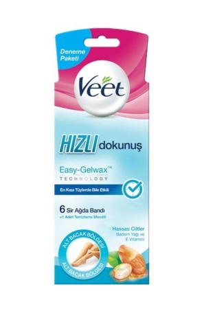 Veet Ağda Bandı 6lı Hızlı Dokunuş Hassas Ciltler için Mavi - 1