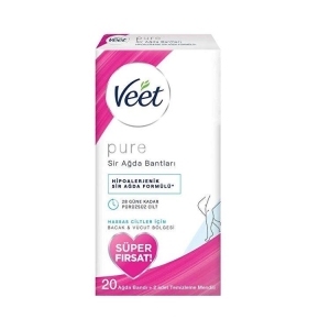 Veet - Veet Pure Sir Ağda Bandı 20li Süper Fırsat Hassas Ciltler Bacak&Vücut Bölgesi